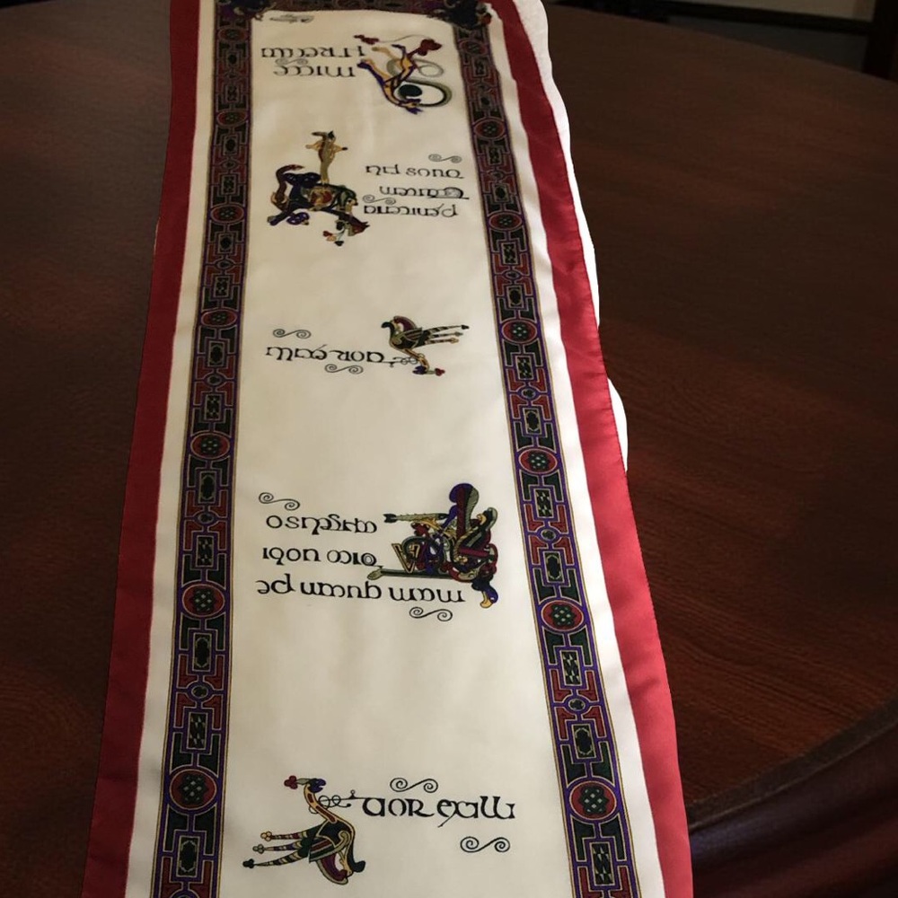 Vintage Celtic Renaissance Design Scarf Irish Inspired by the Book of Kells